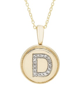 Diamond Initial D Pendant in 14k Yellow Gold